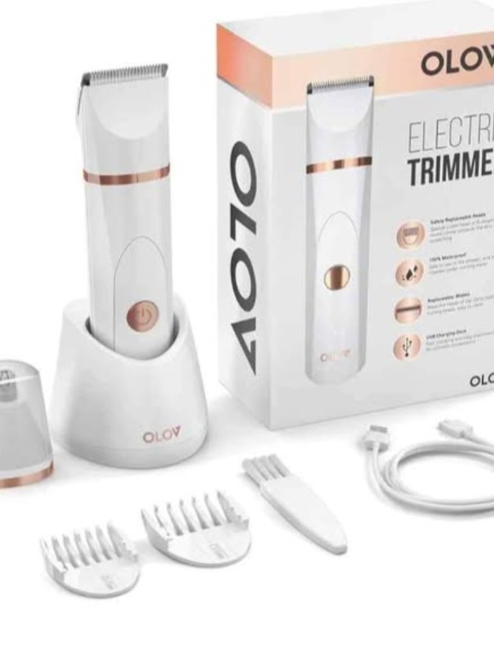 White & Rose Gold Electric Trimmer - Precision Grooming Kit
